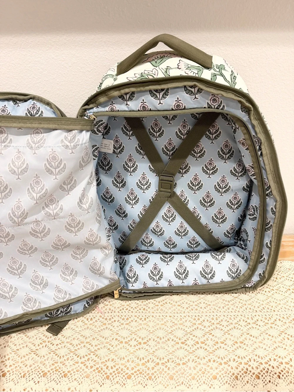 Target Floral Quilted Backpack in Pink and Green